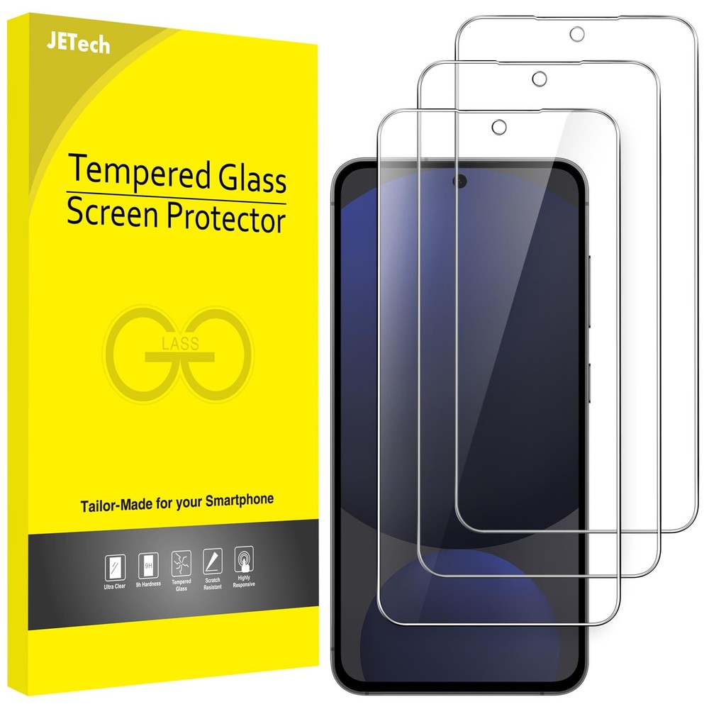 Screen Protector for Samsung Galaxy S24 FE, Fingerprint ID Compatible, 3-Pack