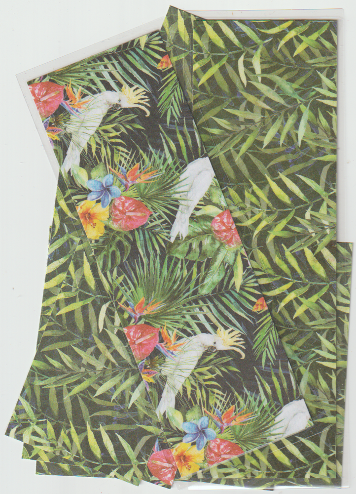 Handmade Notebook w/ Interior Pockets, Bookmarks, Tags 7"x9" Moluccan Cockatoo