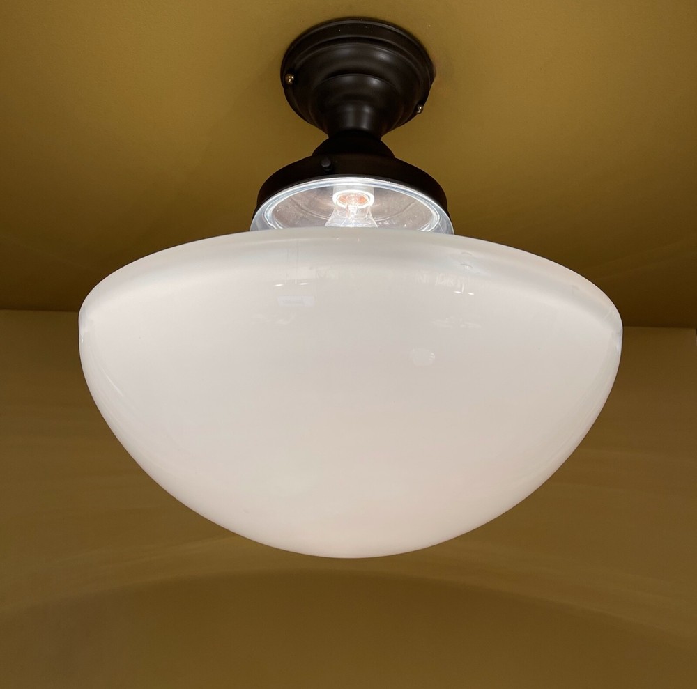 HUGE schoolhouse ceiling light. Bronze finish