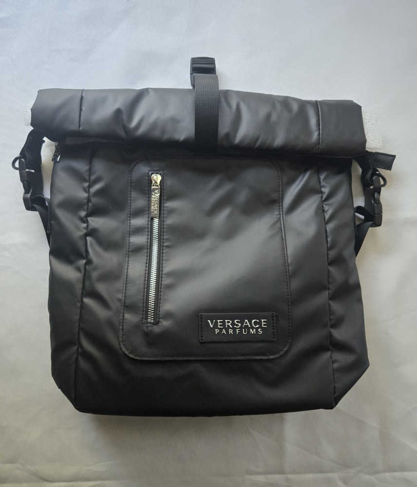 RARE - VERSACE PARFUMS PERFUME COLOGNE BLACK & BLUE BACKPACK BAG