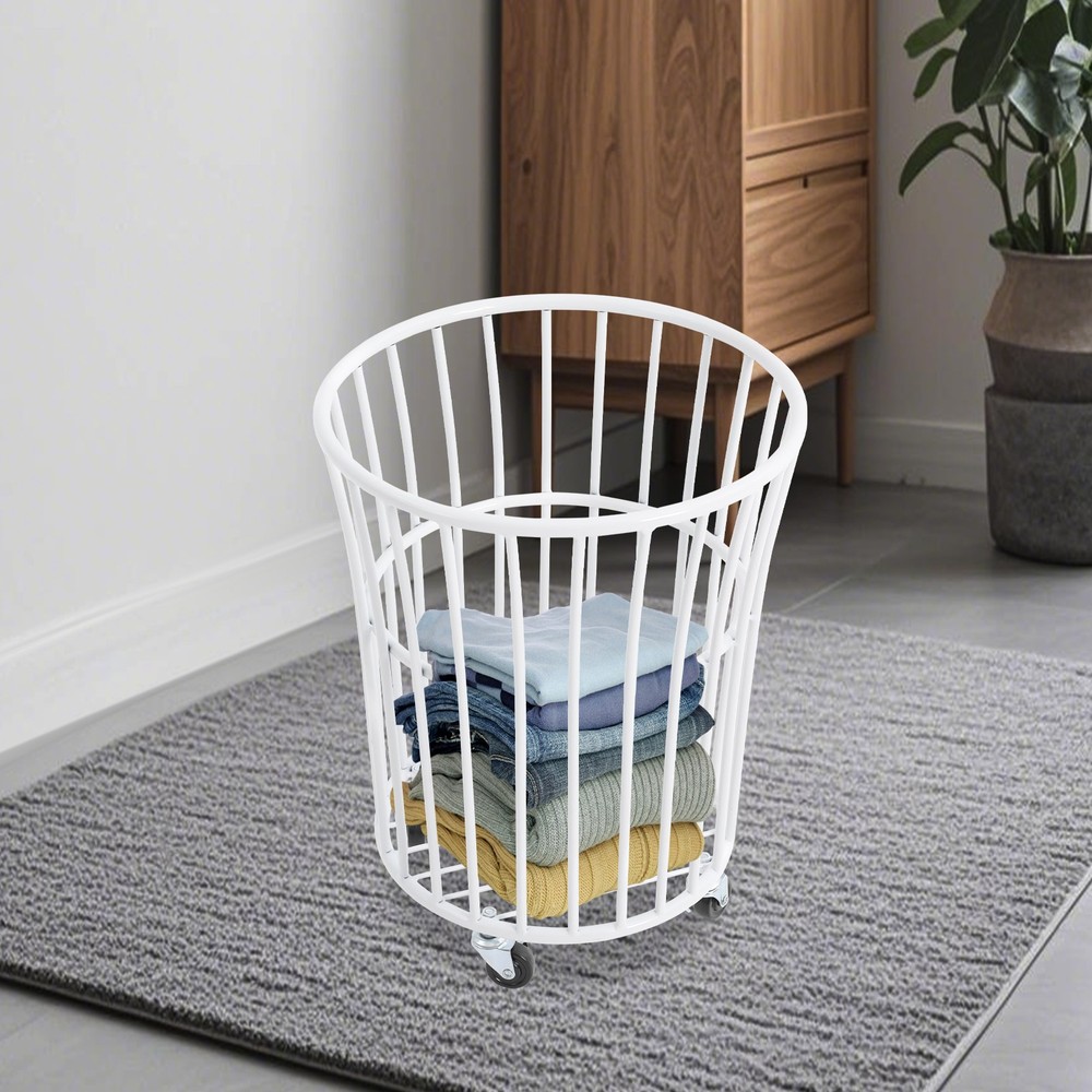 Ventilated Laundry Basket with Locking Wheels - Stylish and Durable Design
