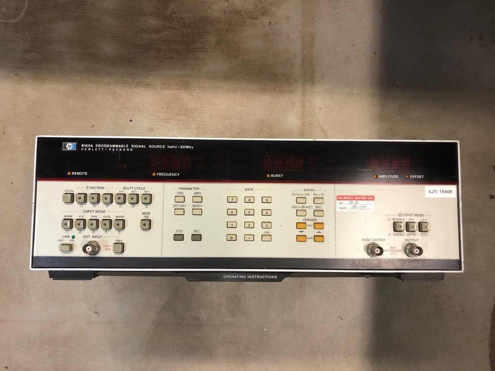 HP 8165A Programmable Signal Source 1mHz to 50MHz, Bench Tested