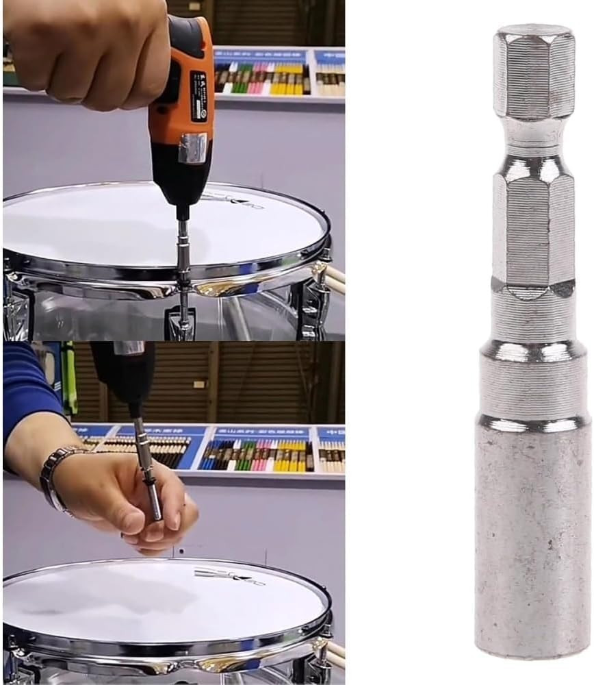 2Pcs Silver Steel Drum Tuning Key Drill Bit Tension Drum Key Percussion Hardware