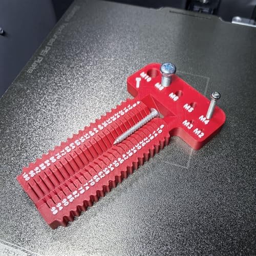 Metric Nut and Bolt Thread Checker, Thread Gauge Tool M2-M10 Metric Sizes Red