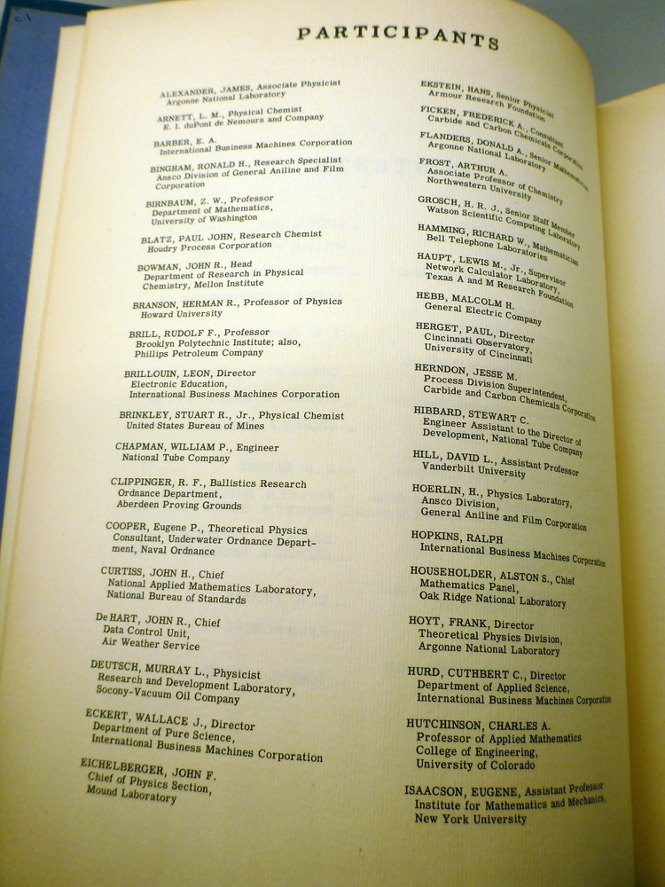 IBM: Computation Seminar, December 1949