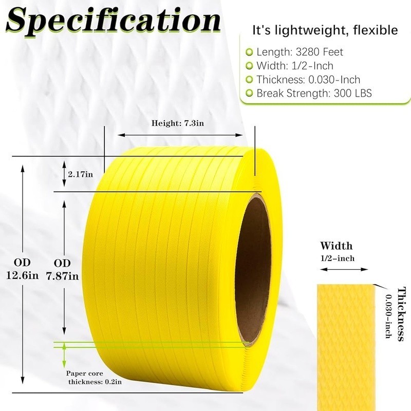 High Strength Polypropylene Strapping Roll 3280ft Heavy Duty Bundling Solution