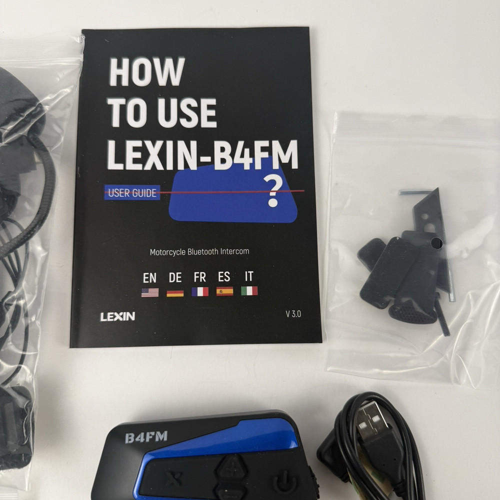 Lexin B4FM Motorcycle Bluetooth Intercom Single Unit Headset Communication
