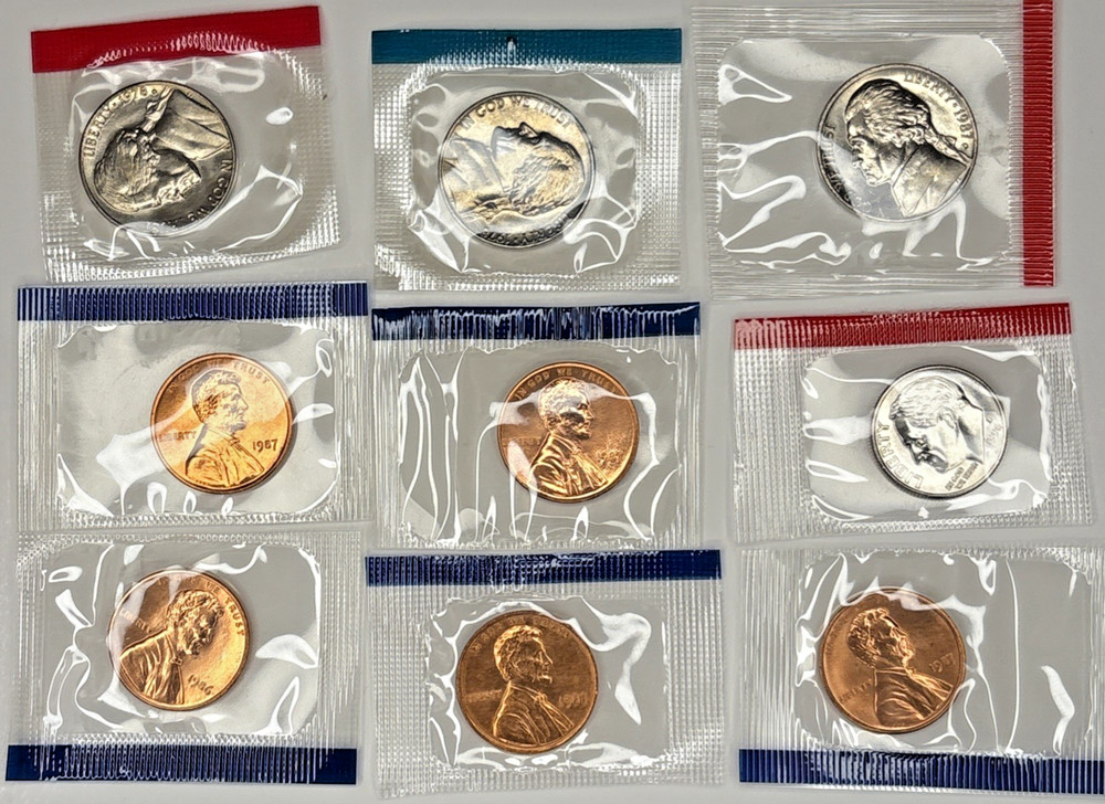 9 Uncirculated Coins From 1978-1996 Penny Nickle Dime #1