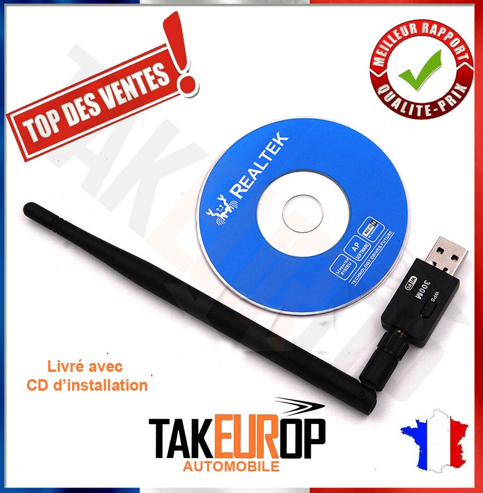 IEEE802.11b/g/n 300 Mbps WIFI ANTENNA USB KEY - LINUX MAC Win 7/8/10