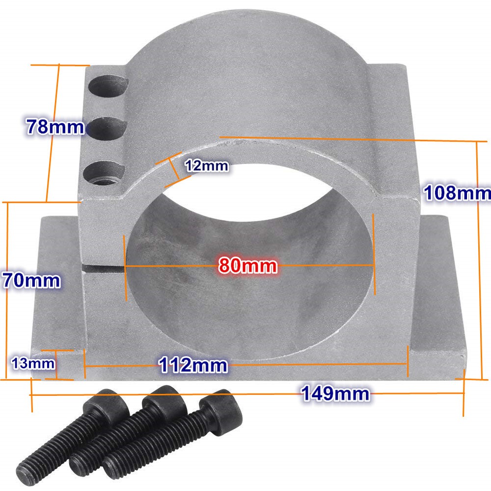 Diameter 80mm Spindle Motor Mount Bracket Clamp for CNC Router Engraver Machine