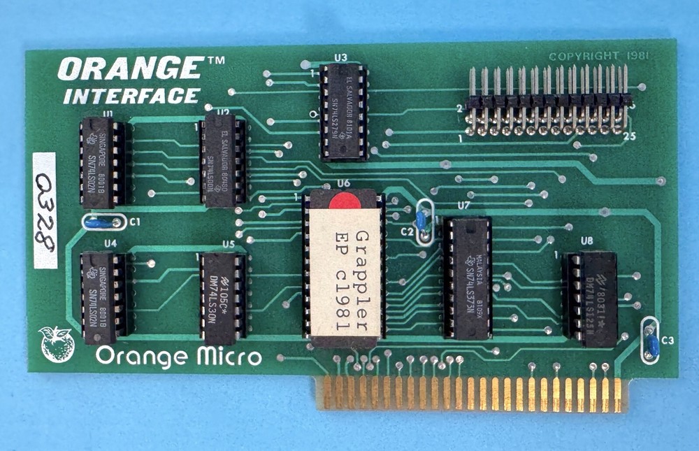 Orange Interface by Orange Micro Printer Interface Card For Apple II 1981