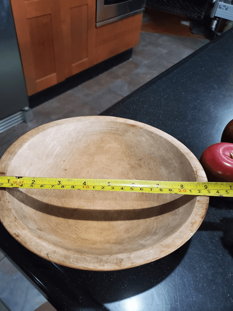 Signed Munising, primitive vintage wooden bowl