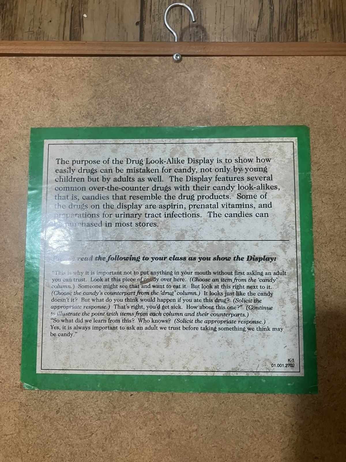 RARE Vintage D.A.R.E. "The Drug Look-Alike Display" Educational Health Exhibit