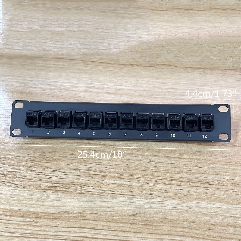 12 Port CAT6 Wallmount Patch Panel 10G Support 1U Patch Panel UTP
