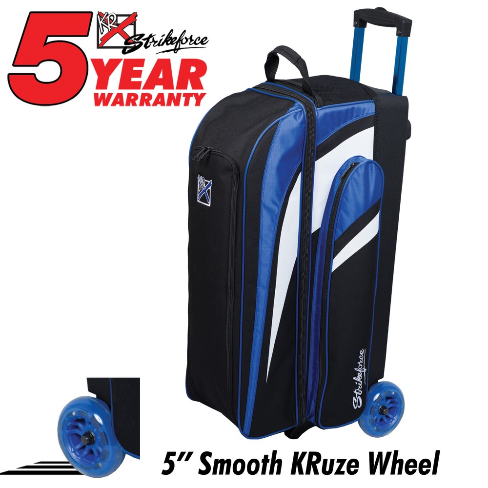 KR Strikeforce Cruiser Smooth Black/Blue 3 Ball Roller Bowling Bag
