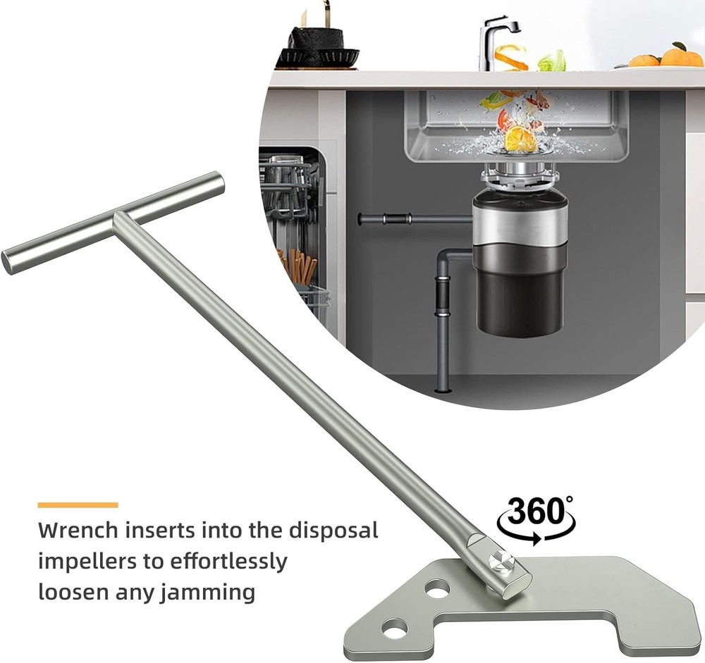 Garbage Disposer Unjamming Wrench Silver Garbage Disposal Wrench Tool Garbage