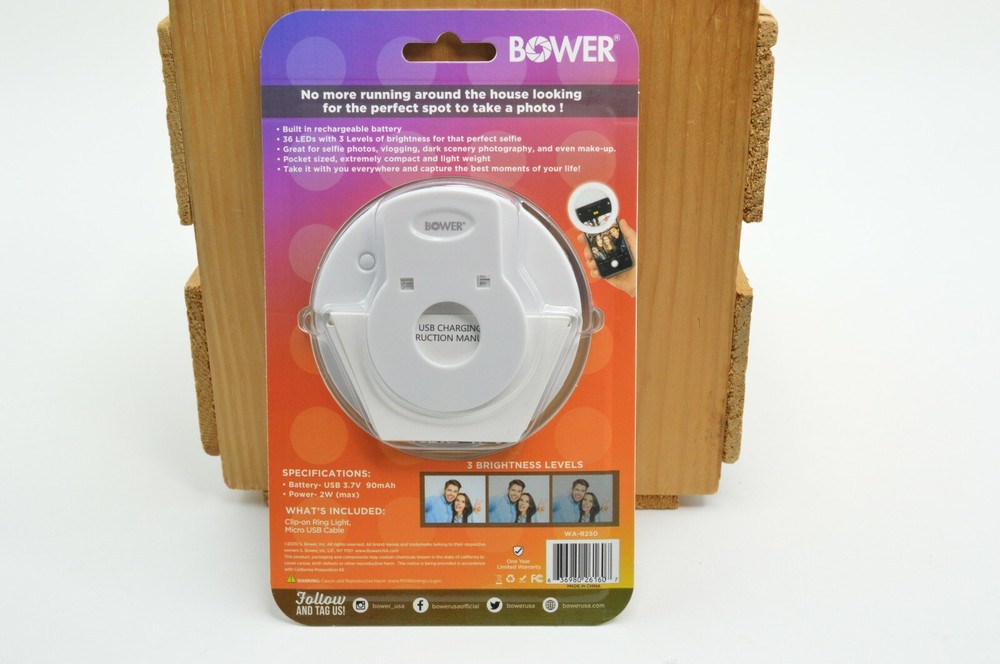 NEW Bower Rechargeable Clip-On Ring White 36 Led