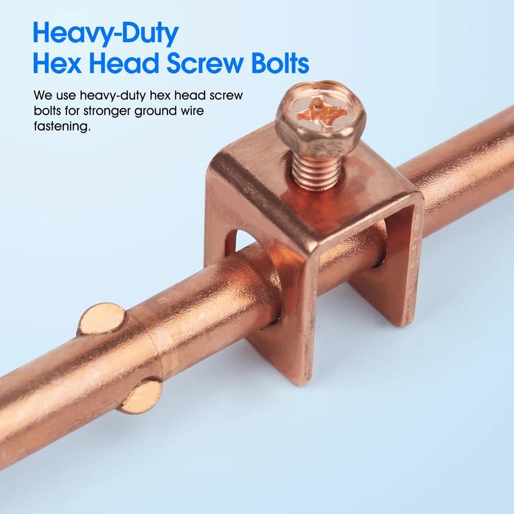 4ft Ground Rod - Copper Clad Grounding Rod per ASTM E8/E8M with 10ft Ground Wire