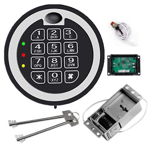 Replacement Mesa MSL500 Electronic Safe Lock 2 Override Keys Solenoid Lock .