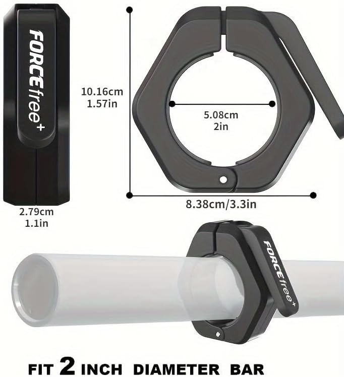 Barbell Clips (Pair), Clamps, Quick Release Olympic Black