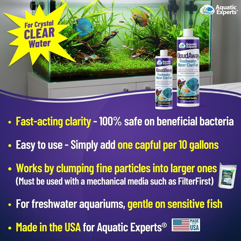 KloudAway 250ml Freshwater Aquarium Water Clarifier - Quick Clear Solution