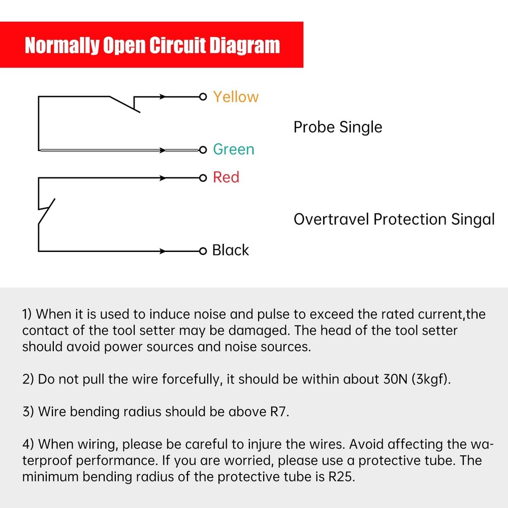 XUNKUNER DC24V Automatic Tool Sensor Gauge, Normally Closed Mach3 Tool Settin...