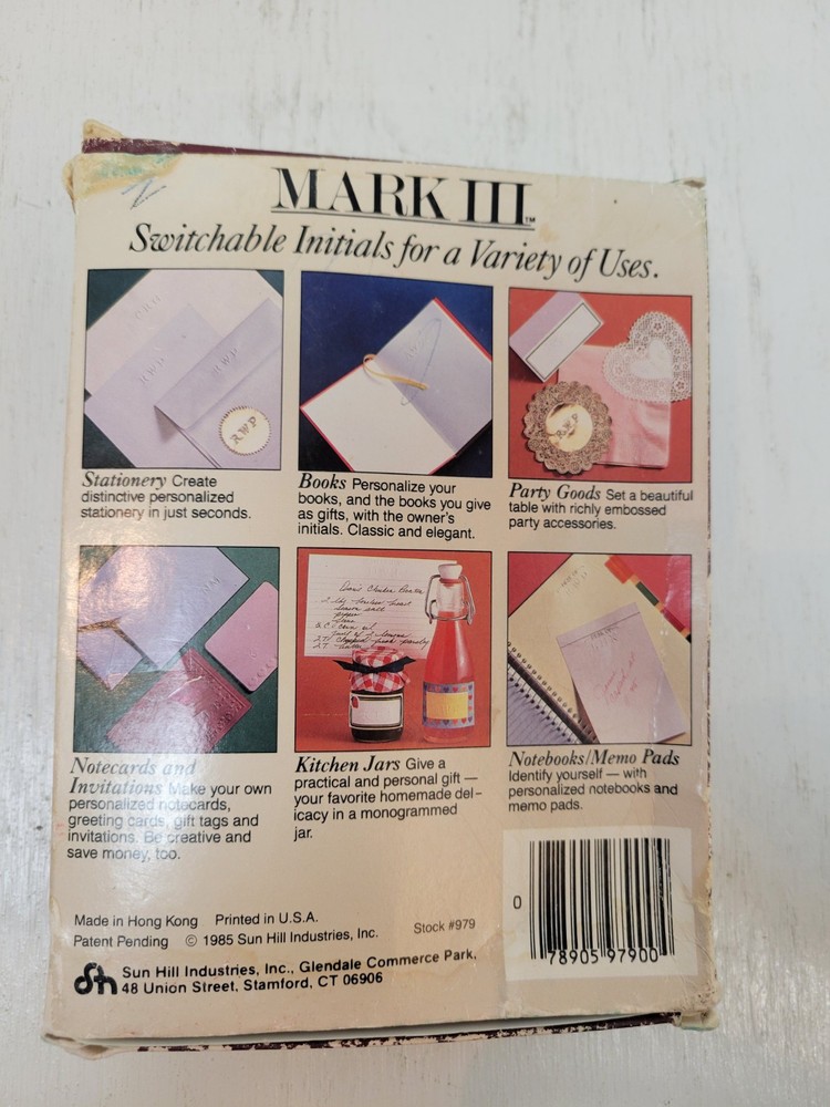 Mark III Hand Held Embossing Kit Switchable Monogram Initials NEW Extra Seals