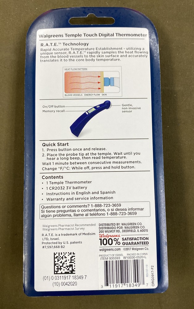 Walgreens (935593) - Temple Touch Mini Digital Thermometer.....FREE S&H!!!