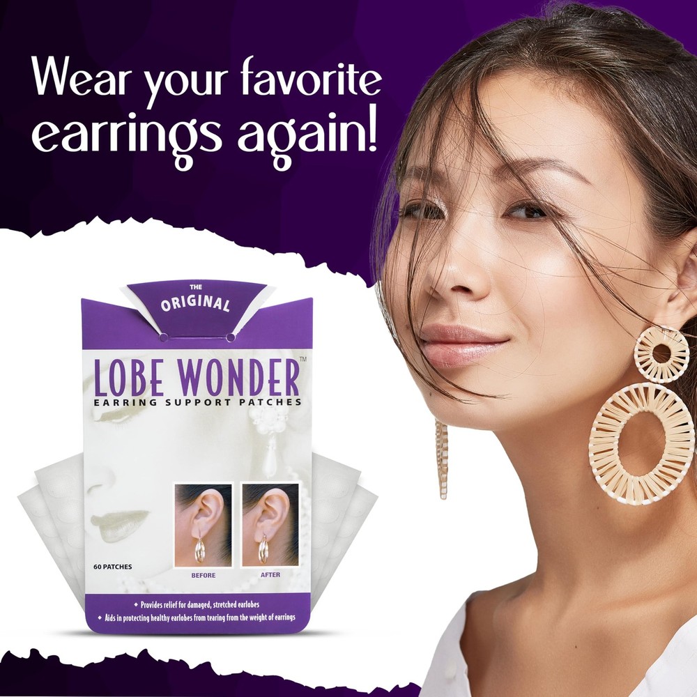 Lobe Wonder - The Original Ear Lobe Support Patch For Pierced Ears -