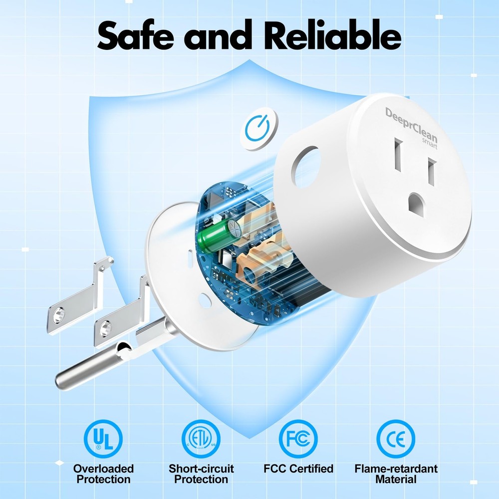 DeeprClean Mini Smart Plugs That Work with Alexa, Wifi Socket Compatible...