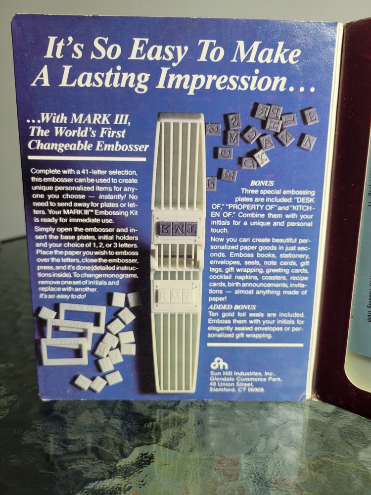 Changeable Embossing Kit Sun Hill Mark III 1985