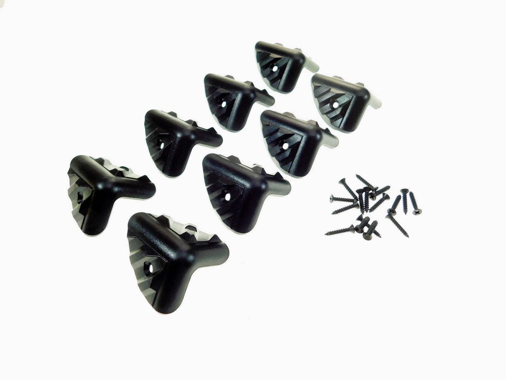 8 Stackable TCH 502-1455900 Small Plastic Stacking Cabinet Corners W/Screws