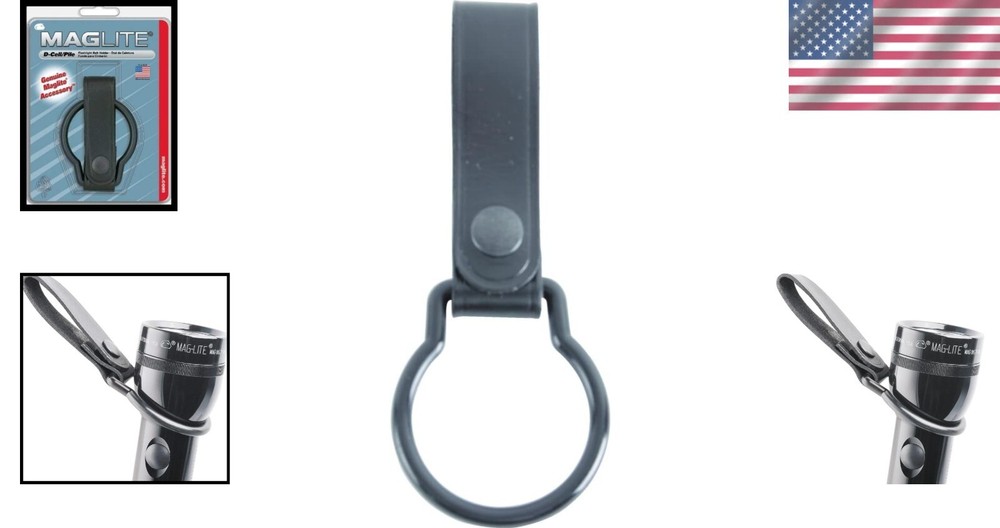 Stylish Black Leather Belt Holder for D-Cell Flashlight - Durable & Compact
