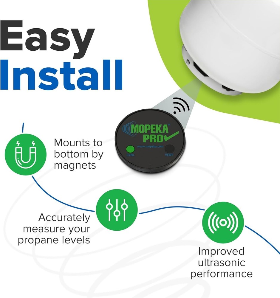 Pro Check Universal Sensor - Bluetooth Ultrasonic Sensor for Steel Propane Ta...