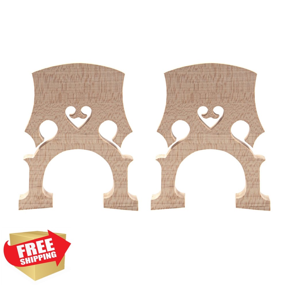 2pc Maple Cello Bridge 3/4 4/4 Self-Adjusting Fitted Wood Accessory