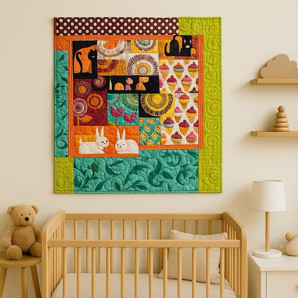 New Vibrant Modern Patchwork Quilt – 51” x 51” 🌟