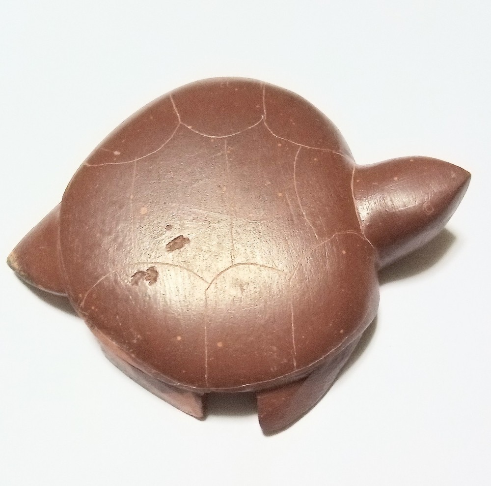 Red Jasper Stone Hand Carved & Signed Turtle