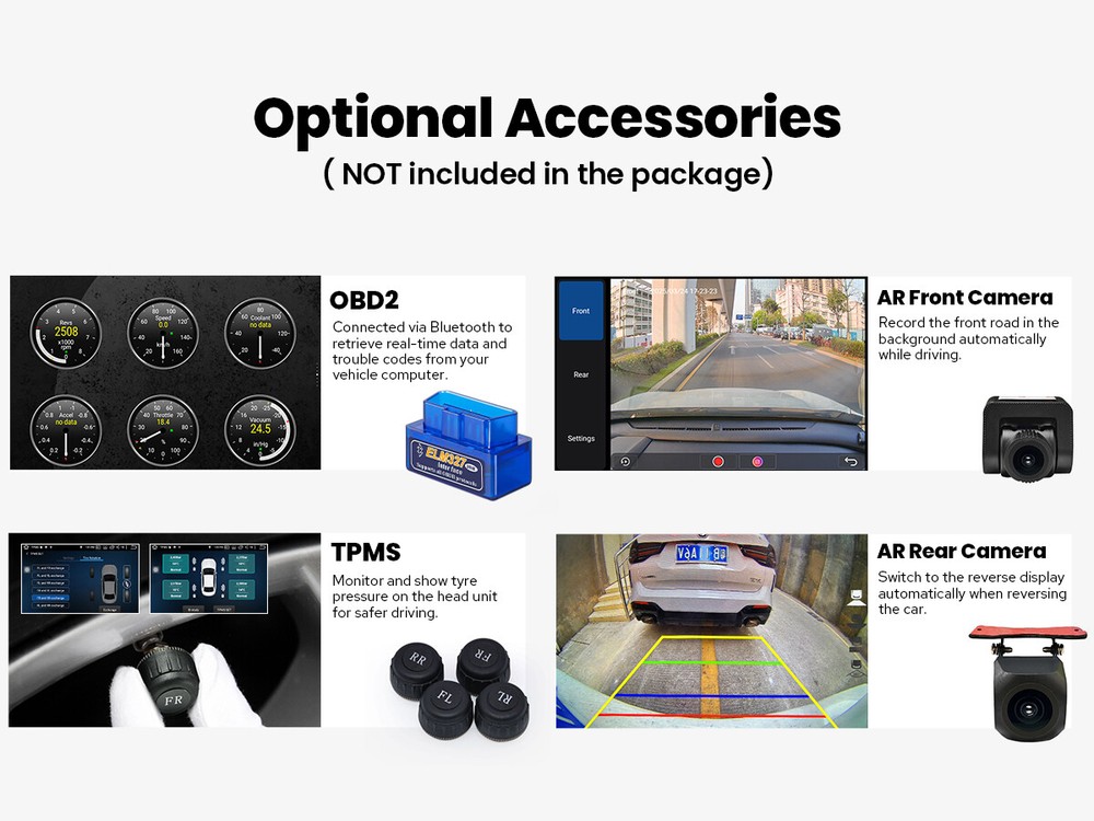 8 Inch Single Din 8+128GB Head Unit Support Backup Camera Wireless Android Auto