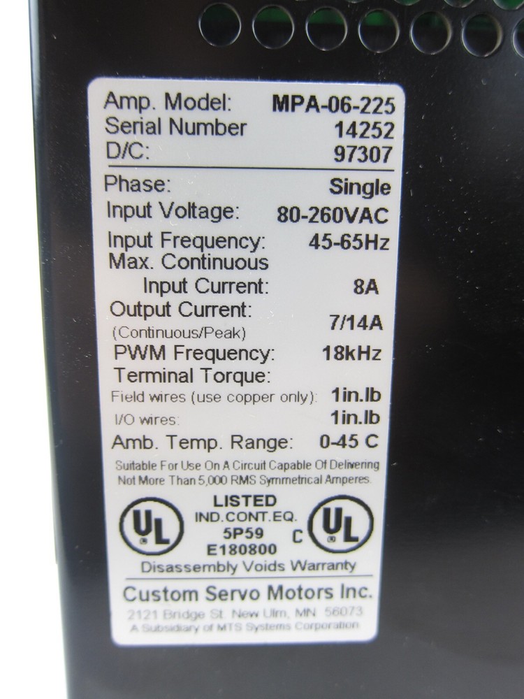 Parker MPA-06-225 Compumotor Servo Controller MPA06225