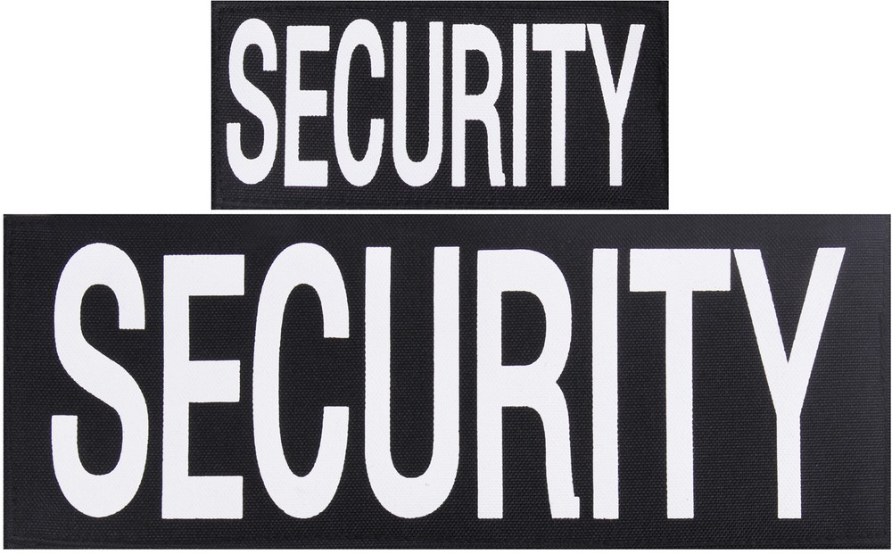 SECURITY Hook Patches Set, 1 Large Back & 1 Small Front Removeable Officer Patch
