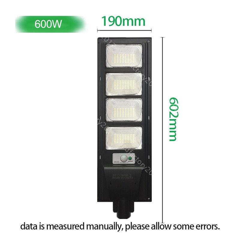 Solar Sensor Street Lamp 600W Outside Path Security Energy Saving Timer IP65