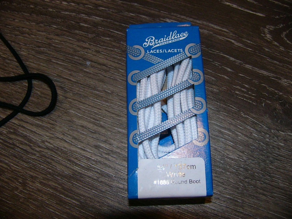 NIB 18 Pairs Braidlace Shoe Laces Solid Braid 36"-48" Black Brown White NEW
