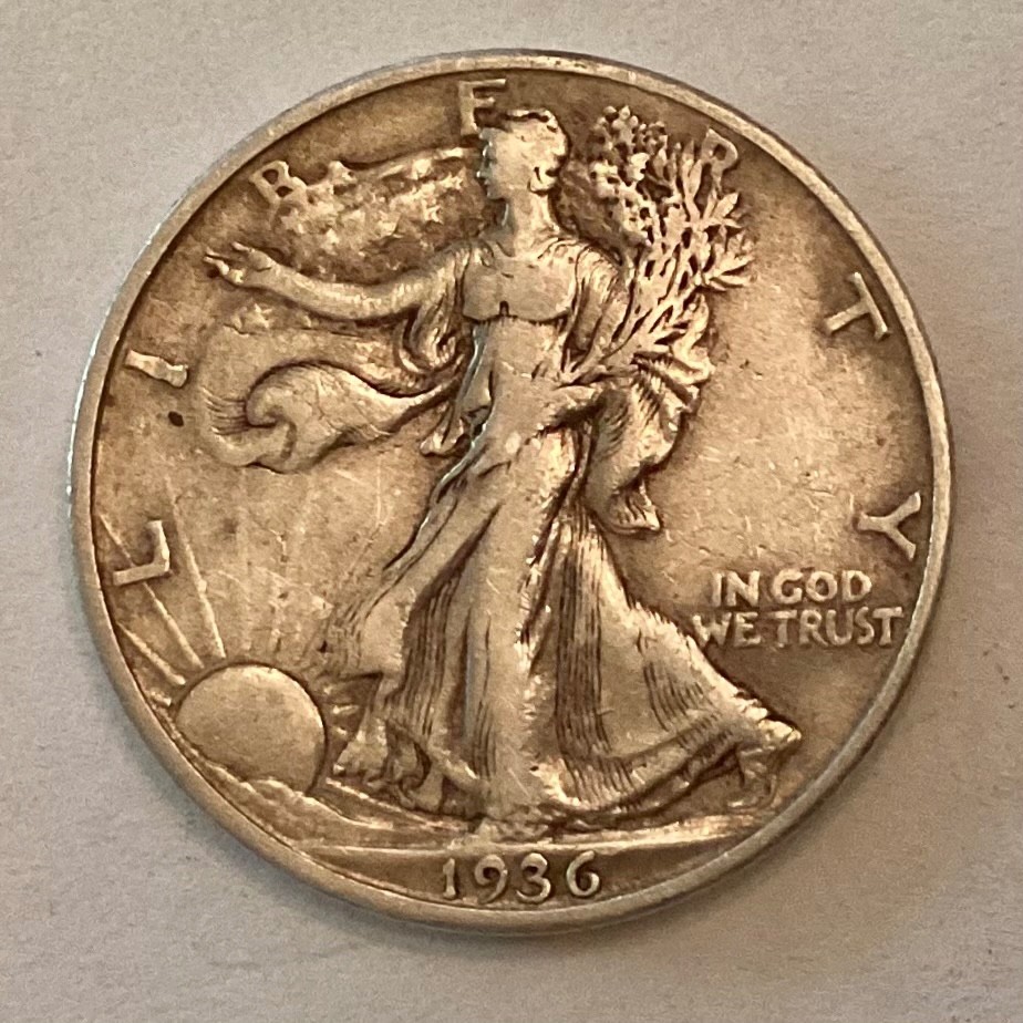 1936 D Walking Liberty Half Dollar cd -