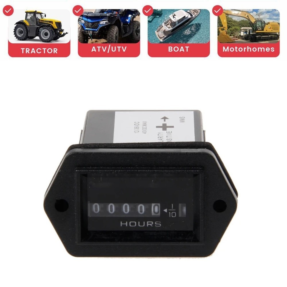 For Maintenance Scheduling Engine Tachometer Hour Meter 12V-36V Compatibility