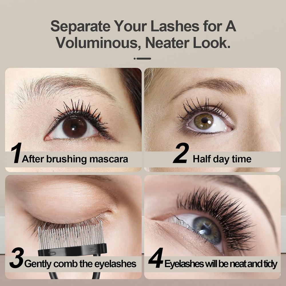 Eyelash Comb Lash Separator Spoolie Brow Brush Makeup Tool 4 Pack Set