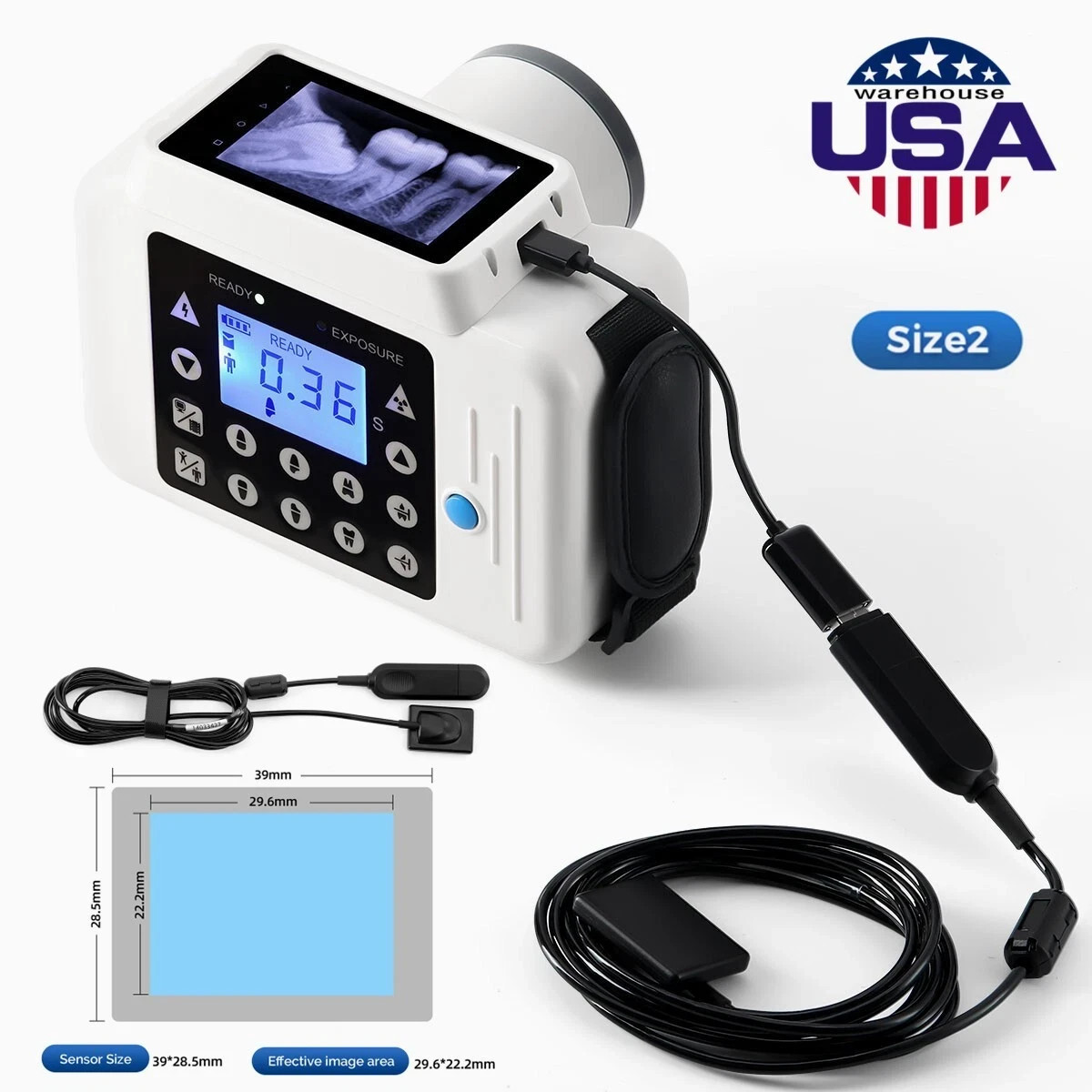 Digital Ray 2 in 1 Dental Portable X Ray Machine no Shield with screen+Sensor 2