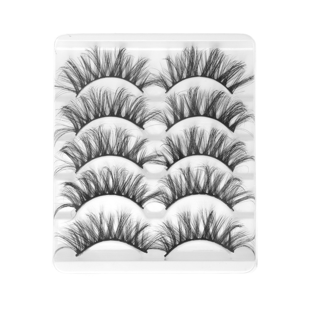Soft 3D False Eyelashes for Makeup Black 3D-07 5 Pair