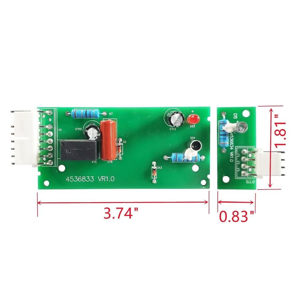 Ice Maker Emitter Sensor Ice Level Optic Control Board Kit for Whirlpool Kenmore