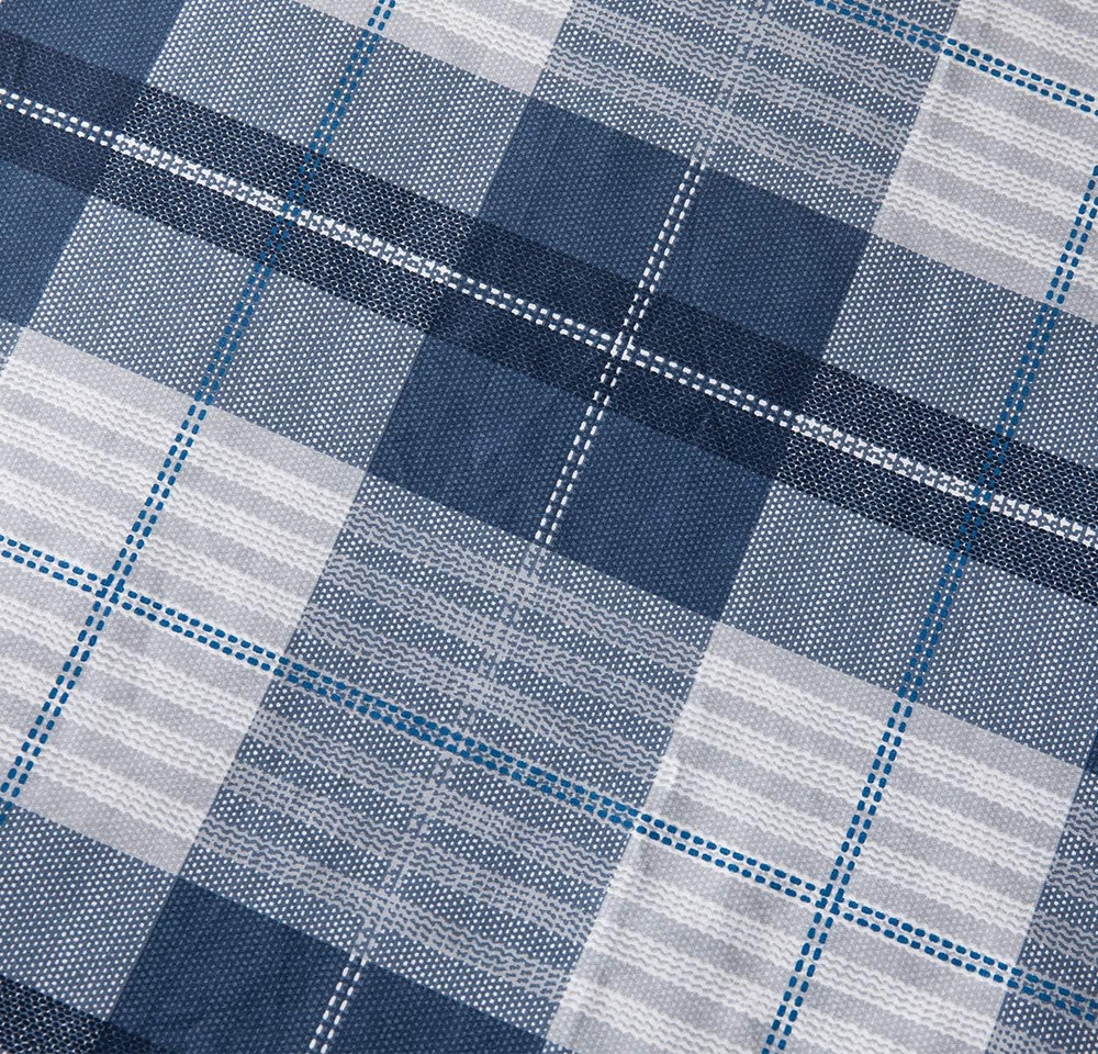 Comforter Queen Size, 600 Thread Count Cotton Navy Blue & Grey Buffalo Pattern B