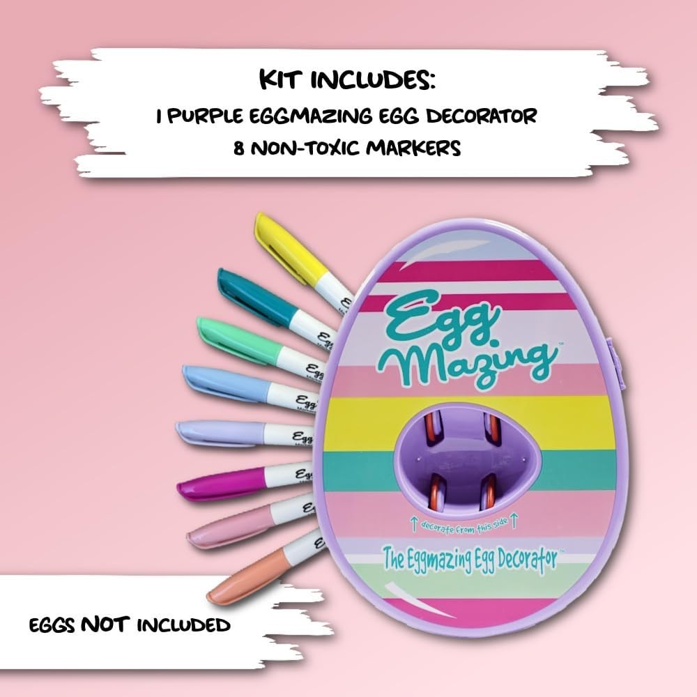 Eggmazing Egg Decorator Kit - Easter Egg Decorating Spinner with 8 Colorful